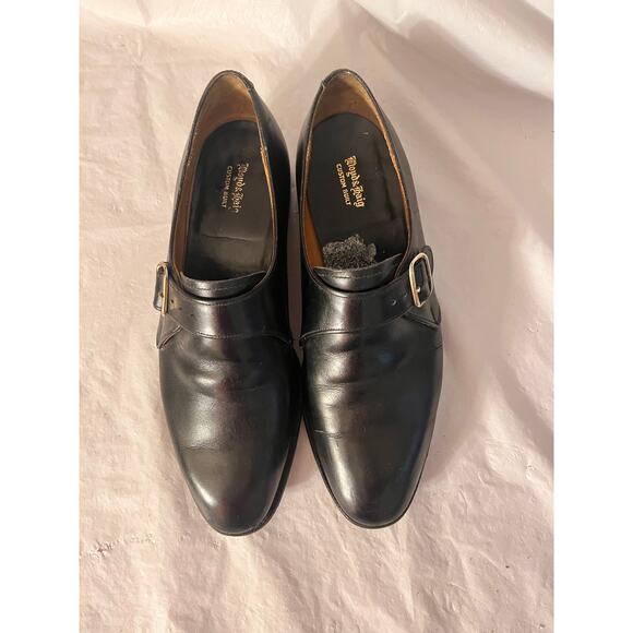 Lloyd & Haig Custom Built Black Leather Monk Strap Shoes Size: 8/9 US - Picture 4 of 13